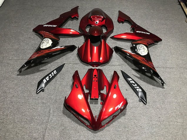 04-06 Rouge Brillant & Logos R1 Carénage Moto 04-06 Rouge Brillant & Logos R1 Carénage Moto