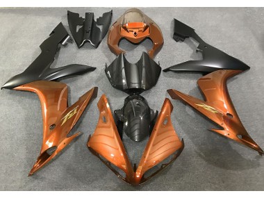 04-06 Style Orange Brillant & Fibre De Carbone R1 Carénage Moto