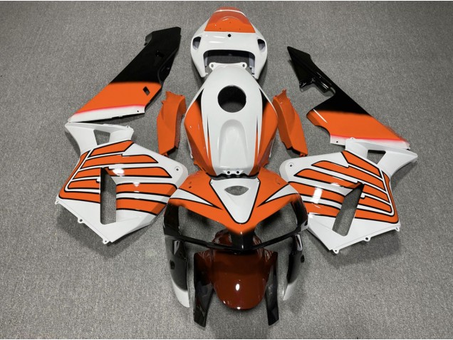 05-06 Ailes Orange & Blanches CBR600RR Carénage Moto 05-06 Ailes Orange & Blanches CBR600RR Carénage Moto