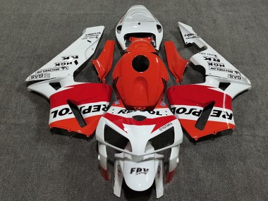 05-06 Blanc Rouge & Orange Repsol CBR600RR Carénage Moto