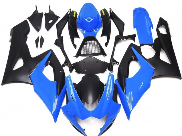 05-06 Bleu Brillant Avec Logos Jaunes GSXR 1000 Carénage Moto 05-06 Bleu Brillant Avec Logos Jaunes GSXR 1000 Carénage Moto