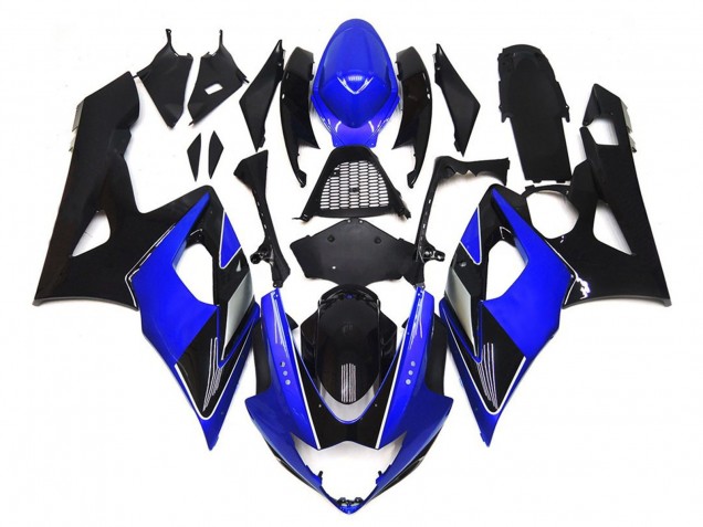 05-06 Noir & Bleu Brillant Avec Argent GSXR 1000 Carénage Moto 05-06 Noir & Bleu Brillant Avec Argent GSXR 1000 Carénage Moto