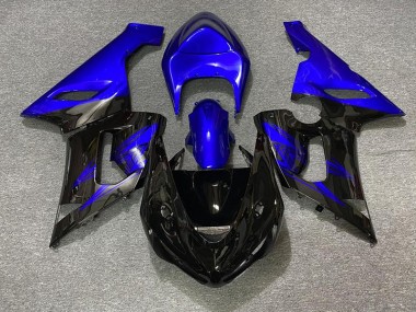 05-06 Noir Brillant & Bleu ZX6R Carénage Moto