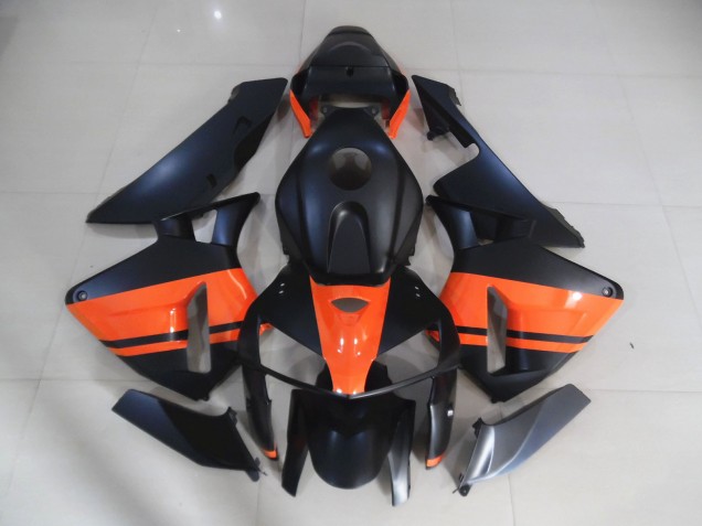 05-06 Noir Mat & Orange Brillant CBR600RR Carénage Moto