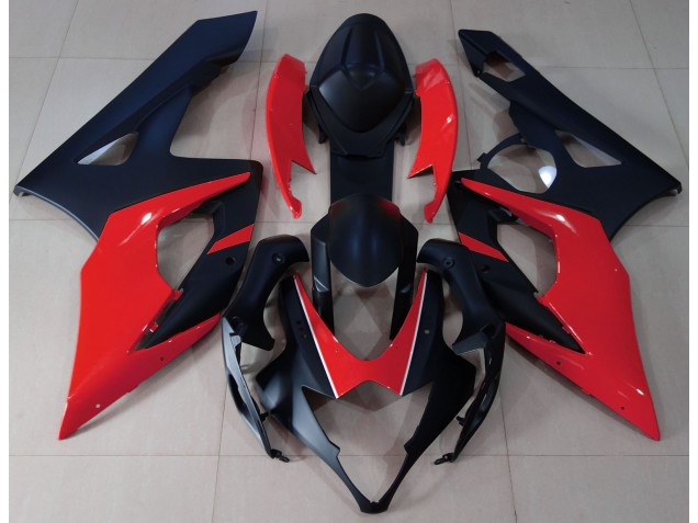 05-06 Noir Mat & Rouge GSXR 1000 Carénage Moto 05-06 Noir Mat & Rouge GSXR 1000 Carénage Moto