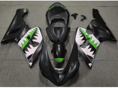 05-06 Requin Noir Mat & Vert ZX6R Carénage Moto