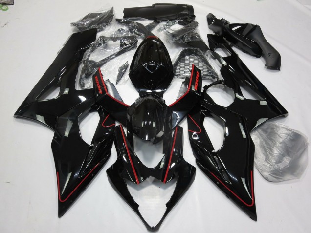 05-06 Rouge Brillant & Noir GSXR 1000 Carénage Moto 05-06 Rouge Brillant & Noir GSXR 1000 Carénage Moto