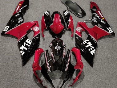 05-06 Rouge Brillant & Noir Personnalisé GSXR 1000 Carénage Moto