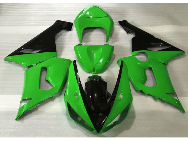 05-06 Vert Brillant & Noir ZX6R Carénage Moto 05-06 Vert Brillant & Noir ZX6R Carénage Moto
