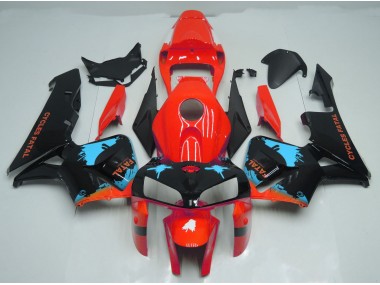 05-06 Éclaboussures Bleu Clair Sur Rouge CBR600RR Carénage Moto