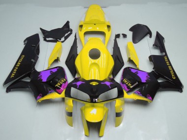 05-06 Éclaboussures Jaune Brillant & Violet CBR600RR Carénage Moto