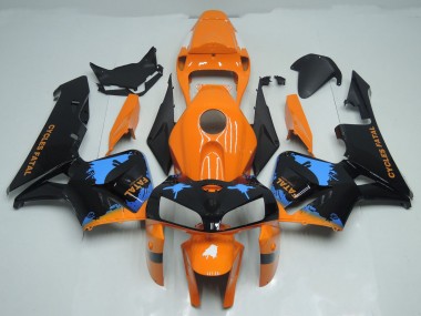 05-06 Éclaboussures Orange & Noires CBR600RR Carénage Moto