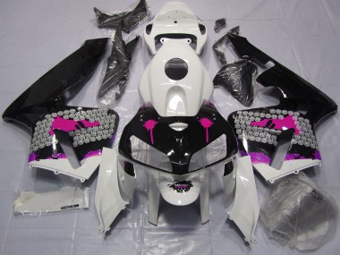 05-06 Éclaboussures Roses Sur Noir Brillant CBR600RR Carénage Moto