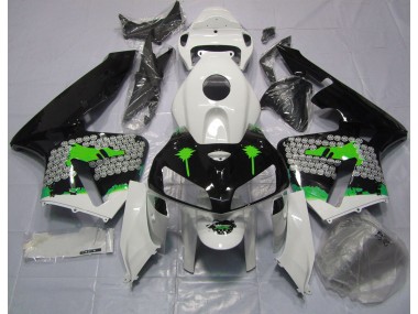 05-06 Éclaboussures Vertes Sur Noir Brillant CBR600RR Carénage Moto