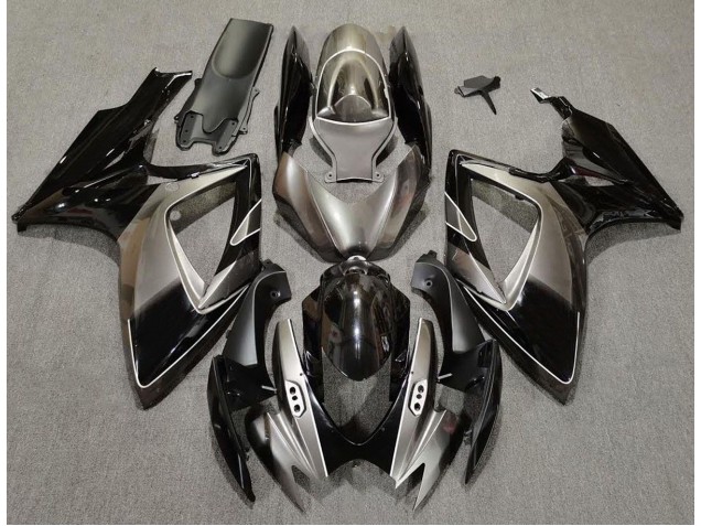 06-07 Argent Foncé & Noir GSXR 600-750 Carénage Moto 06-07 Argent Foncé & Noir GSXR 600-750 Carénage Moto