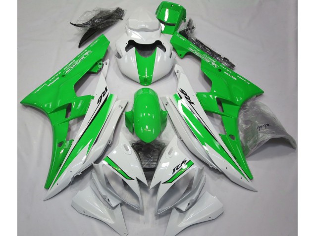 06-07 Blanc Brillant & Vert R6 Carénage Moto 06-07 Blanc Brillant & Vert R6 Carénage Moto