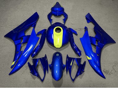06-07 Bleu Brillant & Jaune Haute Visibilité R6 Carénage Moto