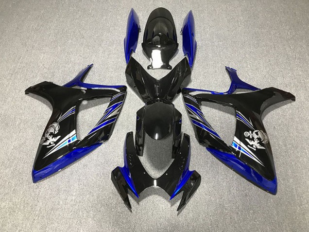 06-07 Bleu Brillant & Noir Personnalisé GSXR 600-750 Carénage Moto 06-07 Bleu Brillant & Noir Personnalisé GSXR 600-750 Carénage Moto