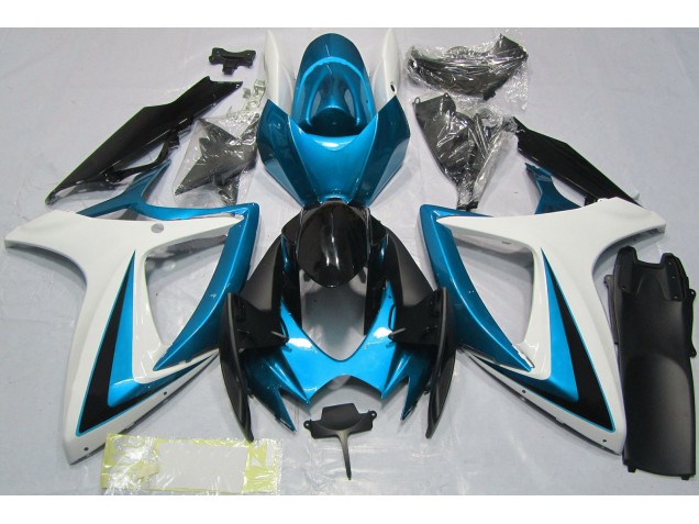 06-07 Bleu Clair & Blanc GSXR 600-750 Carénage Moto 06-07 Bleu Clair & Blanc GSXR 600-750 Carénage Moto