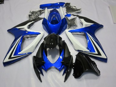 06-07 Bleu Noir & Blanc GSXR 600-750 Carénage Moto