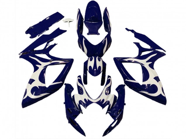 06-07 Design Bleu Foncé & Blanc GSXR 600-750 Carénage Moto 06-07 Design Bleu Foncé & Blanc GSXR 600-750 Carénage Moto
