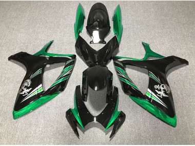 06-07 Design Vert Brillant & Noir GSXR 600-750 Carénage Moto