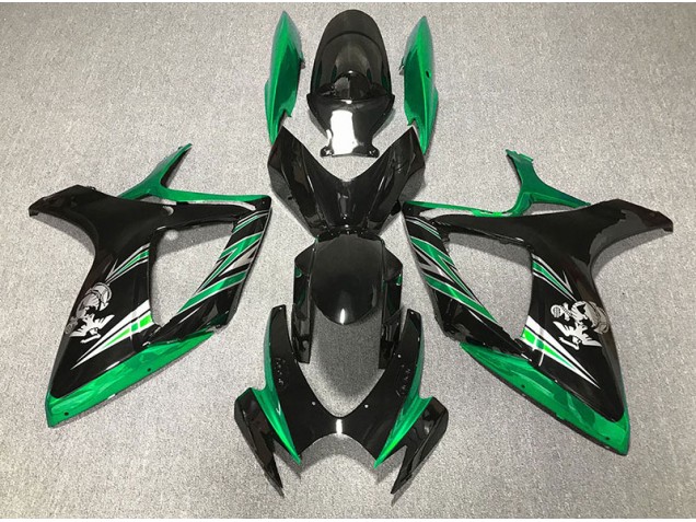 06-07 Design Vert Brillant & Noir GSXR 600-750 Carénage Moto 06-07 Design Vert Brillant & Noir GSXR 600-750 Carénage Moto