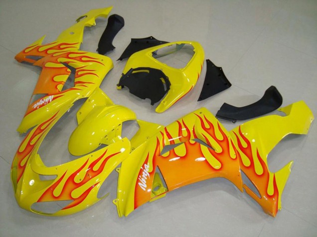 06-07 Giallo Arancione Fiamma ZX10R Carénage Moto 06-07 Giallo Arancione Fiamma ZX10R Carénage Moto