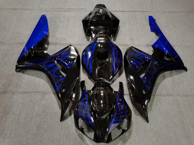 06-07 Noir Brillant Bleu Flamme CBR1000RR Carénage Moto
