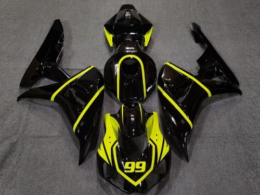 06-07 Noir Brillant & Jaune Vif CBR1000RR Carénage Moto