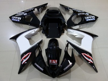 06-07 Noir Brillant & Logos R6 Carénage Moto