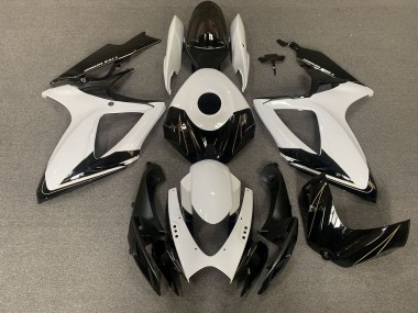 06-07 Noir Mat & Blanc Brillant GSXR 600-750 Carénage Moto