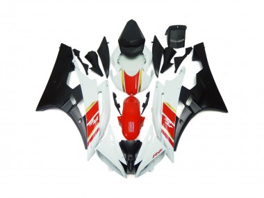 06-07 Noir Mat & Rouge Personnalisés Avec Blanc R6 Carénage Moto