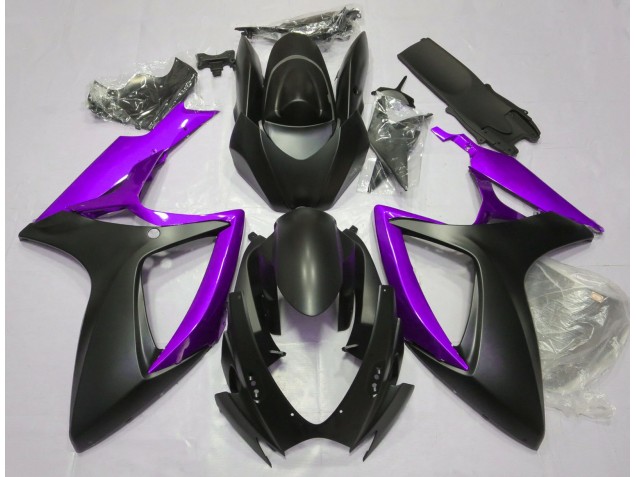 06-07 Noir Mat & Violet GSXR 600-750 Carénage Moto 06-07 Noir Mat & Violet GSXR 600-750 Carénage Moto