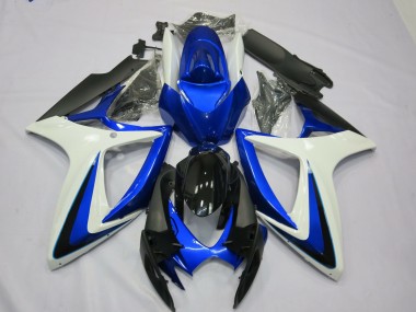 06-07 OEM Style Blanc Bleu GSXR 600-750 Carénage Moto