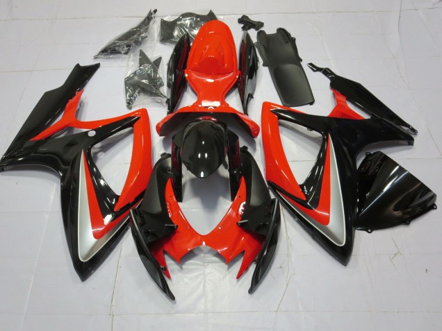 06-07 Orange Argent & Noir GSXR 600-750 Carénage Moto 06-07 Orange Argent & Noir GSXR 600-750 Carénage Moto