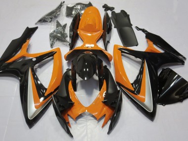 06-07 Orange Brillant Débadgé GSXR 600-750 Carénage Moto