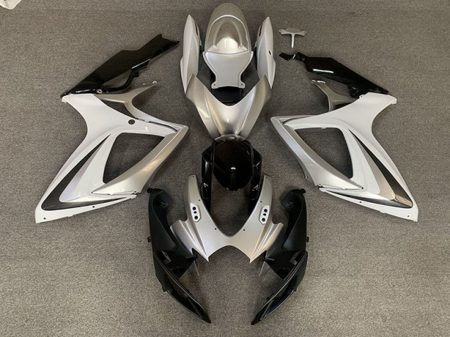06-07 Style Blanc Argenté OEM GSXR 600-750 Carénage Moto 06-07 Style Blanc Argenté OEM GSXR 600-750 Carénage Moto