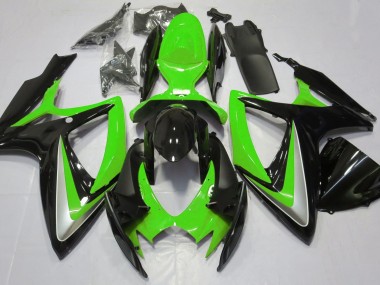 06-07 Vert Brillant Débadgé GSXR 600-750 Carénage Moto