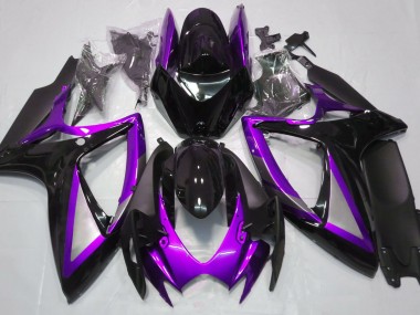 06-07 Violet Brillant & Noir GSXR 600-750 Carénage Moto