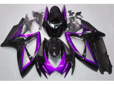 06-07 Violet Brillant & Noir GSXR 600-750 Carénage Moto