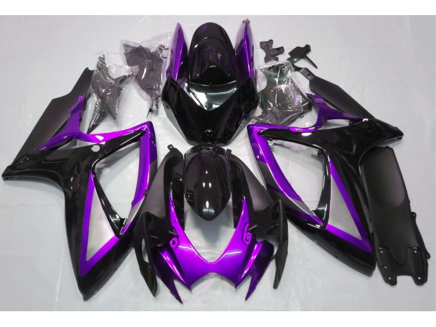 06-07 Violet Brillant & Noir GSXR 600-750 Carénage Moto 06-07 Violet Brillant & Noir GSXR 600-750 Carénage Moto