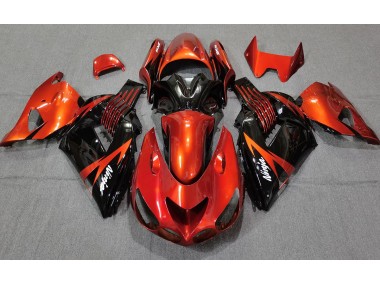 06-11 Orange Brûlé Noir ZX14R Carénage Moto