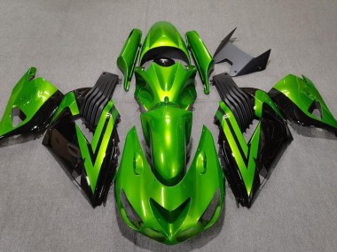 06-11 Vert Vif & Noir ZX14R Carénage Moto