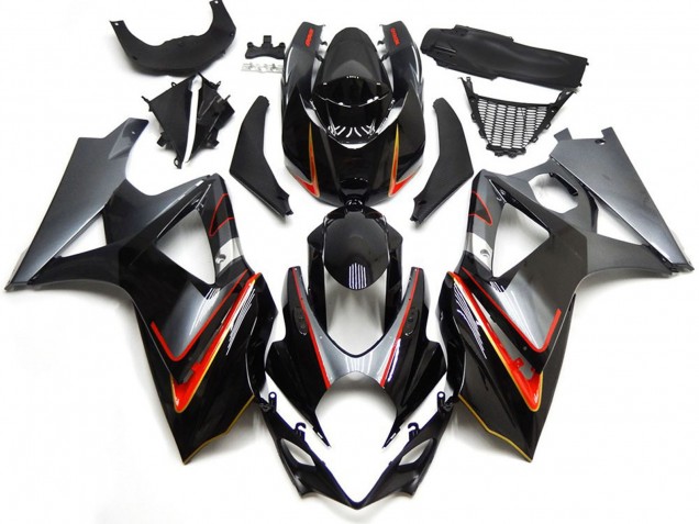 07-08 Argent & Noir Avec Rouge GSXR 1000 Carénage Moto