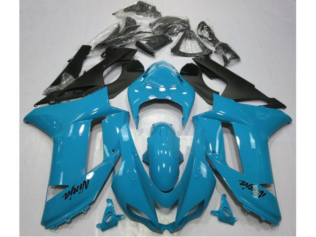 07-08 Bleu Clair Brillant ZX6R Carénage Moto 07-08 Bleu Clair Brillant ZX6R Carénage Moto