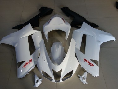 07-08 Logos Blanc Brillant & Rouge ZX6R Carénage Moto