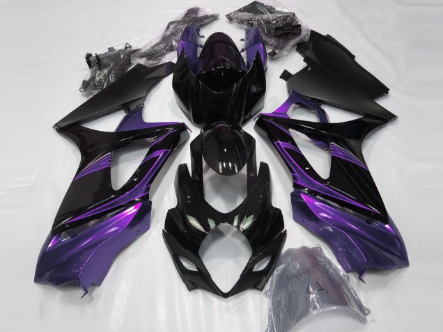 07-08 Mood Purple & Noir Brillant GSXR 1000 Carénage Moto