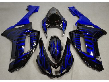 07-08 Noir Brillant & Bleu Flamme ZX6R Carénage Moto