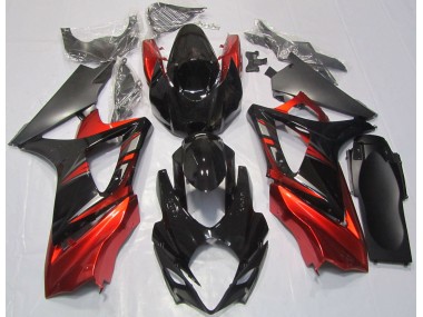 07-08 Noir Brillant & Rouge GSXR 1000 Carénage Moto